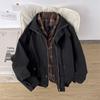 Men's Retro Plaid Patchwork Harrington Jacket - Two-Piece Layered Silhouette