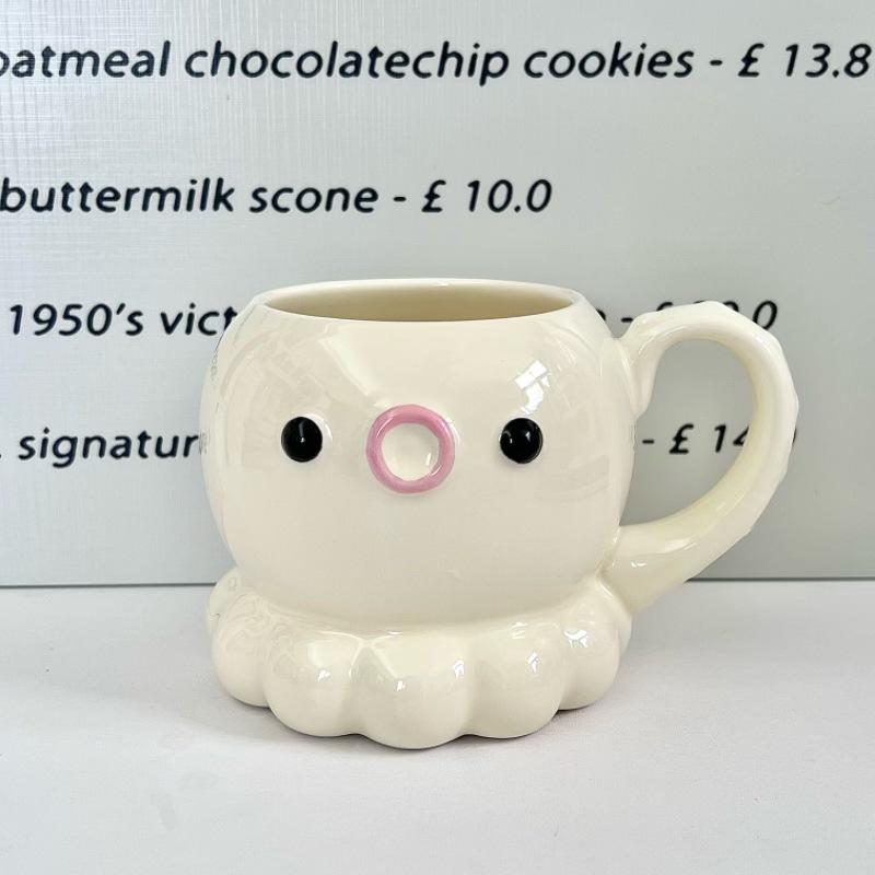 Give girls birthday gifts, high-value octopus ceramic cups, cute mugs with lids, girlfriends' souvenirs, gift boxes.