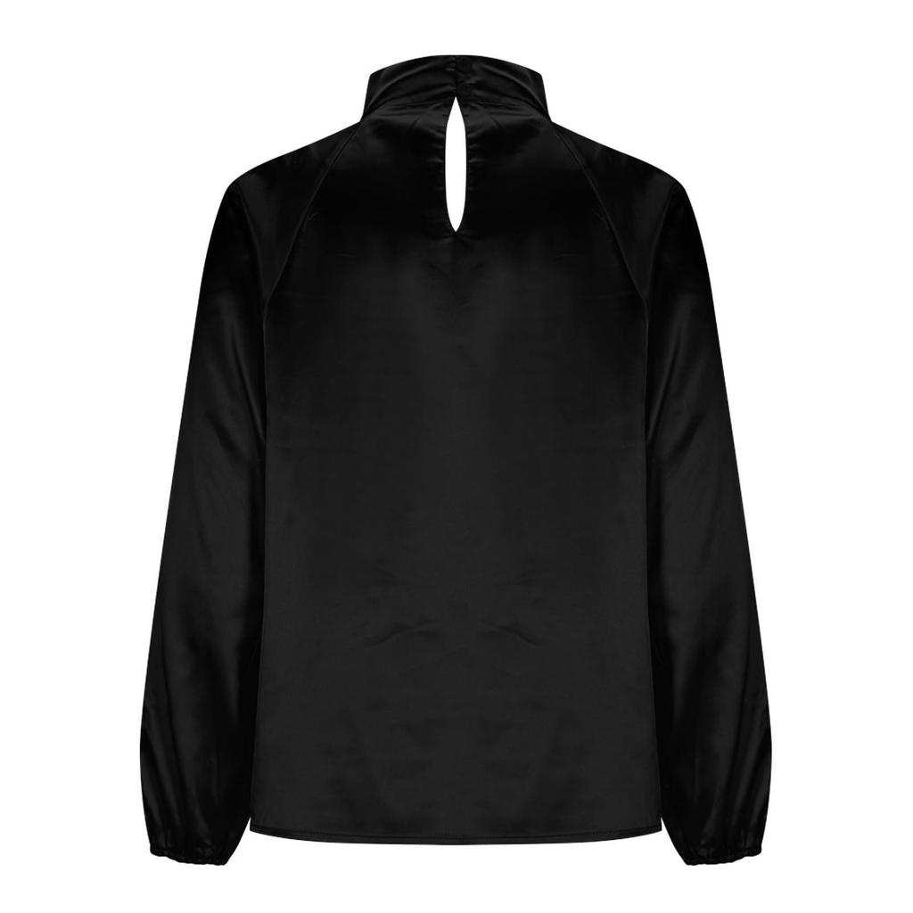 2025 New Satin Silk V-neck Long Sleeve Women's Loose Top