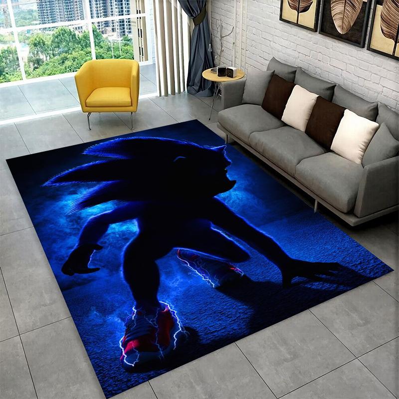 Classic S-Sonic Cartoon Game Carpet Rug for Playroom Bedroom Living Room Sofa Home Decor,kid Area Rug Non-slip Floor Mat Gift