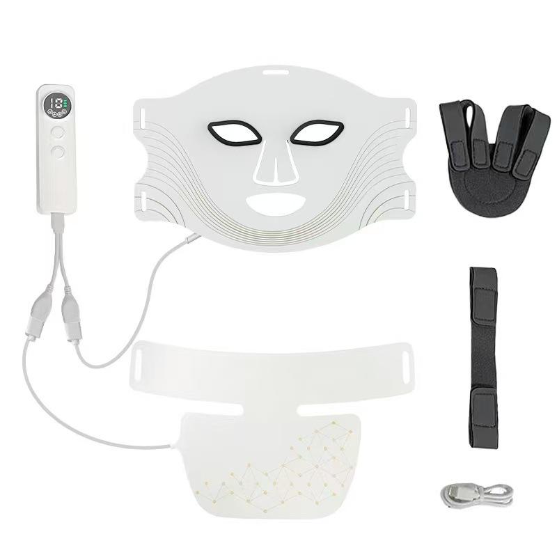 LED Red Light Therapy Face & Neck Mask Set - Photorejuvenation & Whitening Device
