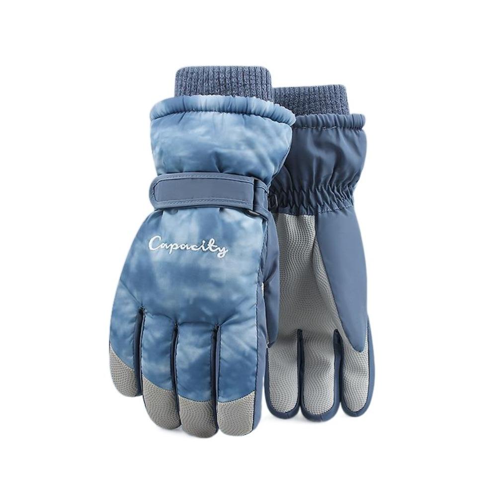 

Touchscreen Plush Warm Riding Gloves Tie Dye Cycling Mitten for Women Winter Skiing Gloves Adults