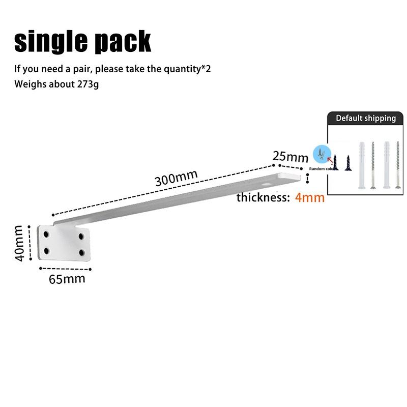 1 set kraftiga gjutjärnshyllor, flytande hyllkonsoler, 4 mm tjocka osynliga L-konsoler för hyllstöd