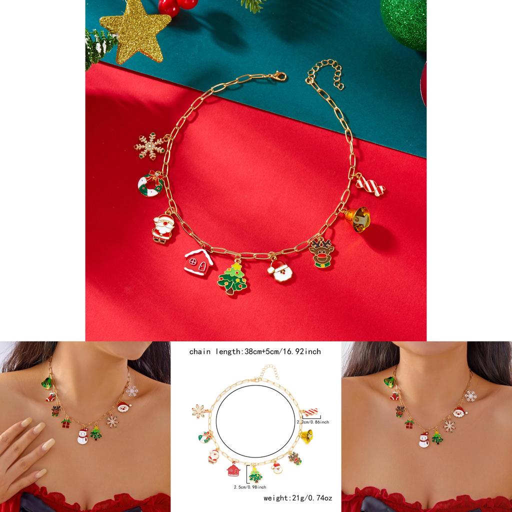 Christmas Jewelry Jewelry Set With Zinc Alloy Geometric Pendant And Layered Chain Design For Holiday Events