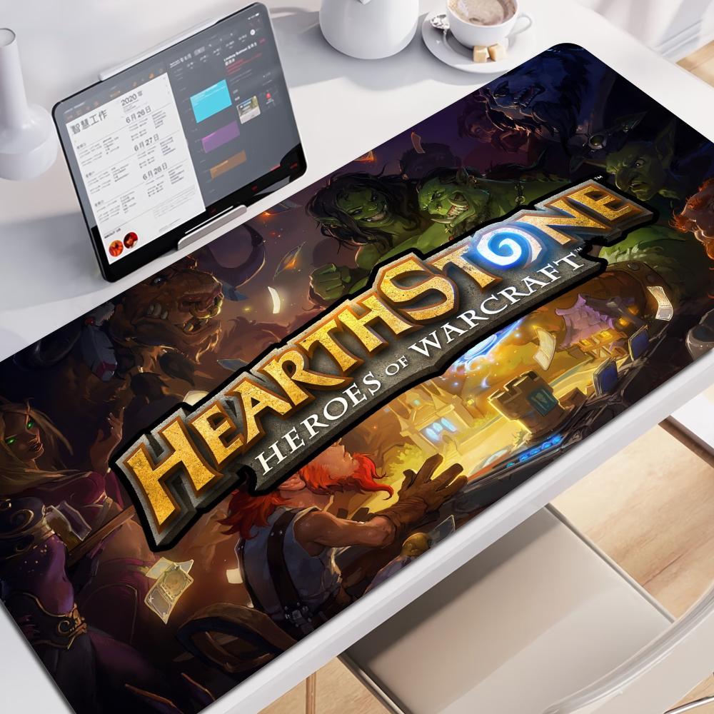 Hot selling item Hearthstone electronic sports Locking edge Gamer Large HD Print Computer Desk Locking Edge Keyboard Mouse Pad