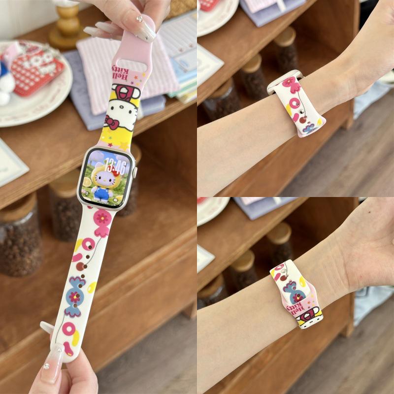 Cartoon Silicone Buckle Band for Apple Watch Series 10/9/8/SE