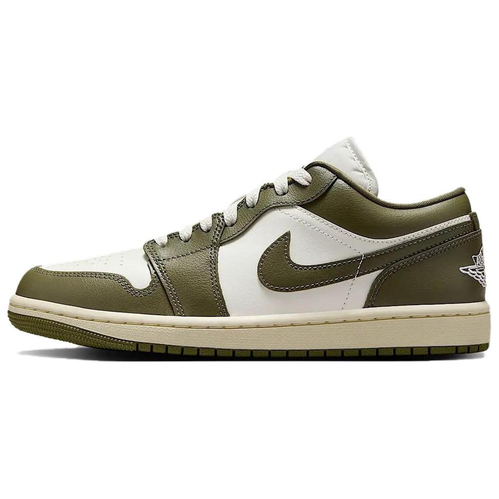Dámské tenisky Air Jordan 1 Low Medium Olive Zelená Plachetnicová Kokosové mléko DC0774-122