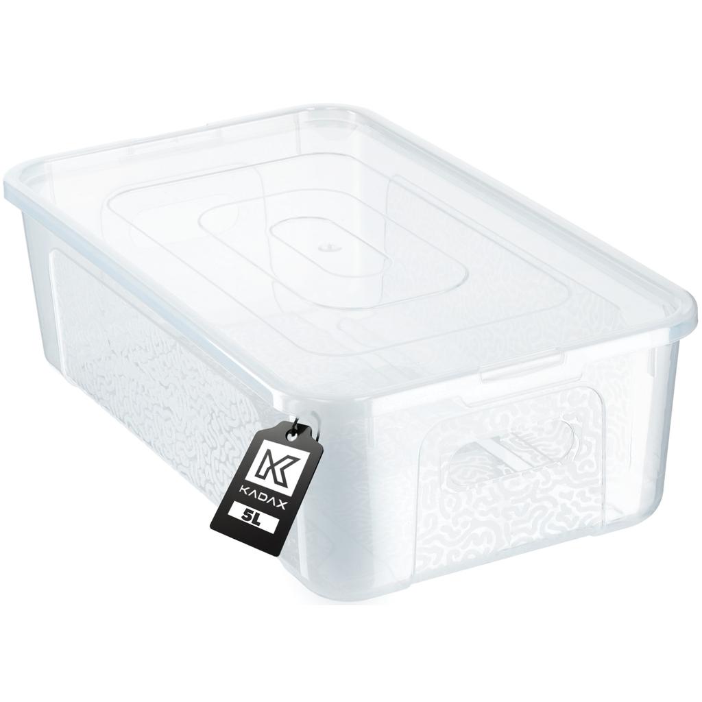 KADAX Plastic Container with Lid Transparent Lockable Box Organizer