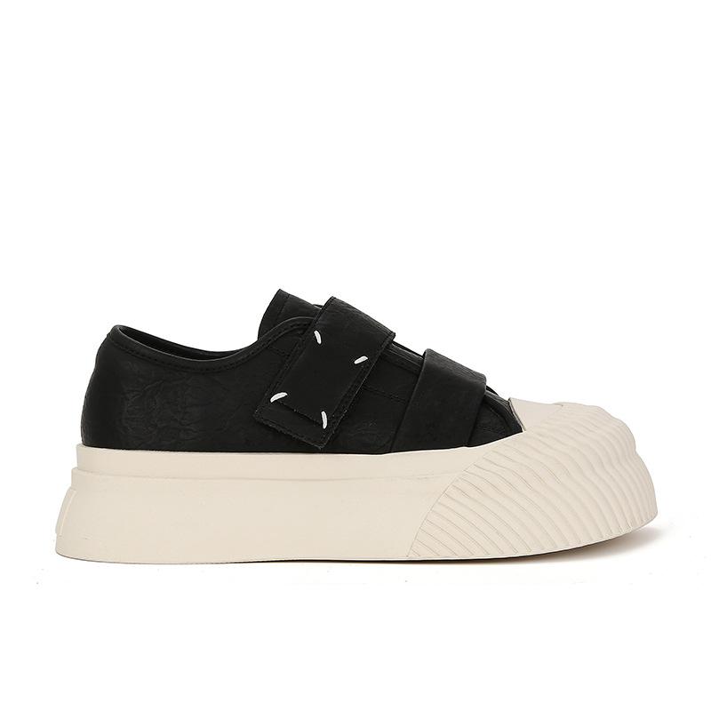 Studiolee lazy Velcro versatile little white shoes round head heightening platform biscuit shoes women's spring and autumn