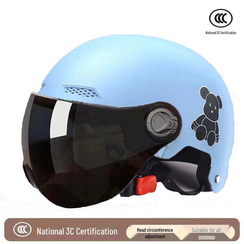 Unisex Lightweight Electric Motorcycle Helmet, Breathable & Safe for All Seasons, with Summer Sun Protection - Cute Half Design.