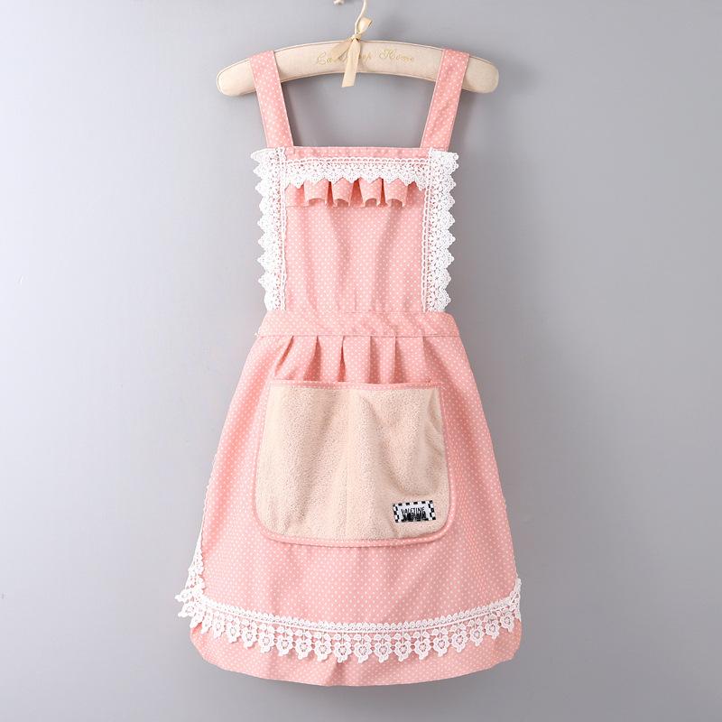 

Hand Pocket Strap Polka Dot Princess Dress Black Wholesale, Towel Pocket Strap Home Kitchen Overalls Men