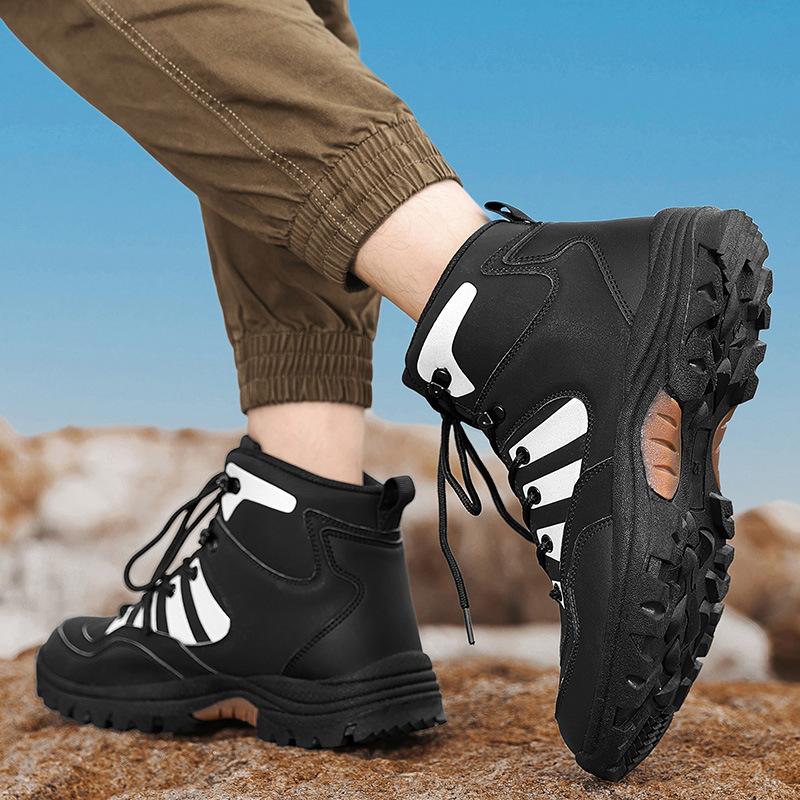 Tooling Labor Insurance Shoes High-top Men's Autumn and Winter New Non-slip Outdoor Sports and Leisure Trendy Shoes Travel Mountaineering Martin Boots