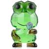 Qianwei K9 Crystal Glass Frog Figurine, Exquisitely Handcrafted Glass with a Realistic Design, Feng Shui Charm, Entryway or Bathroom Decor, Mother's D
