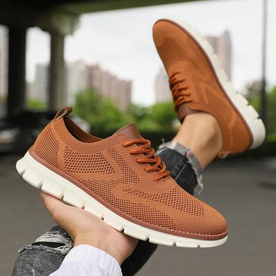 Scarpe Sportive Casual da Uomo Rete Traspirante a Maglia Aspetto Trendy Scarpe Piatte Versatili per Esterno Casual da Strada Scarpe Antiscivolo