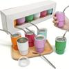 6pcs 3oz Insulated Bottle Freeze Thermos Flask Steel Jugs MIni Whiskey Wine Coffee Cup Mug with Lid Straw for Car Driving Party Gift