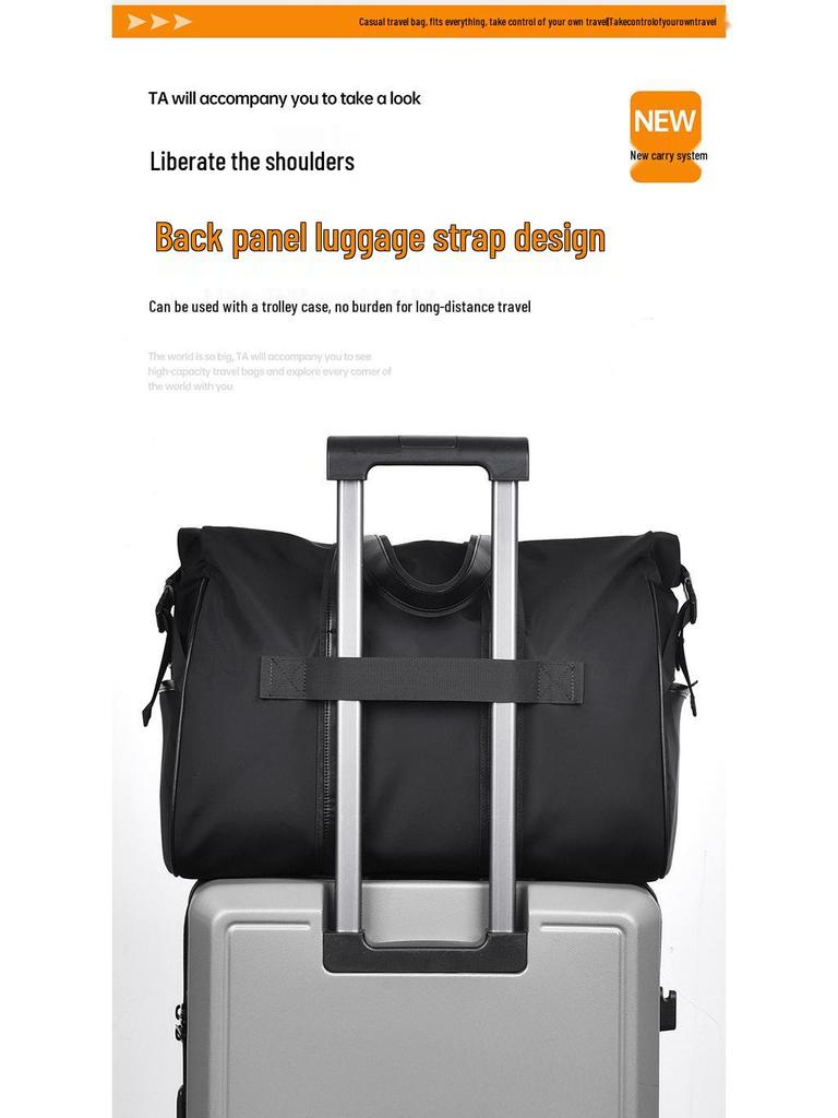 Men's Large Capacity Oxford Cloth Travel Bag for Business and Casual Use with Wet/Dry Separation