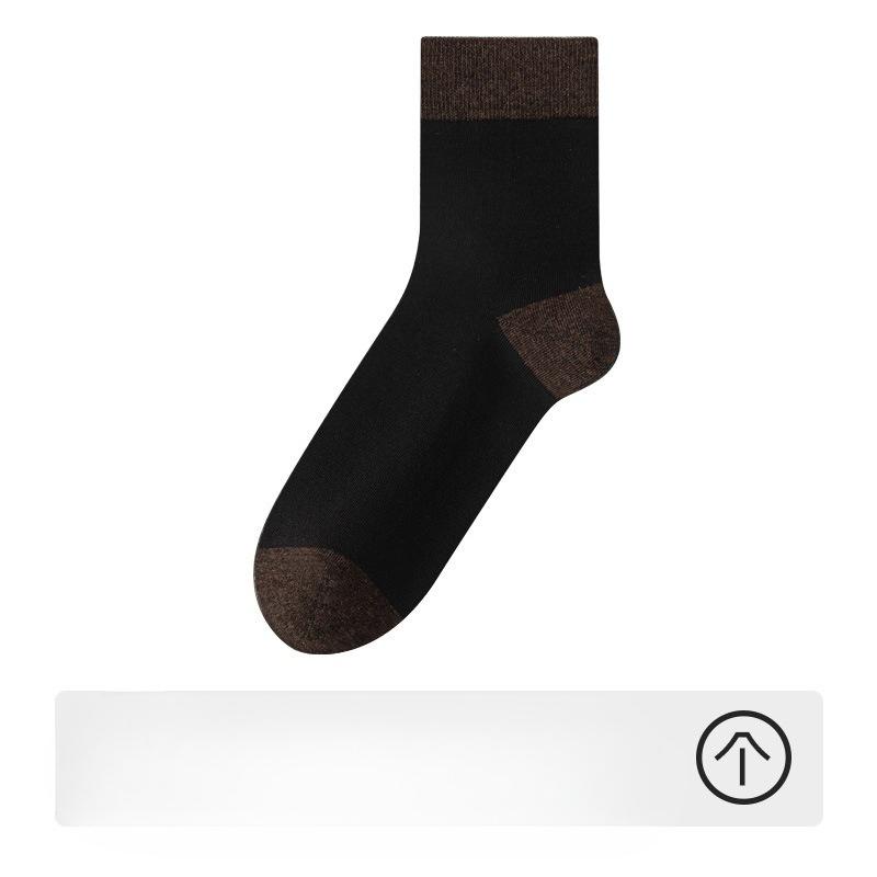 Male Autumn and Winter Thick Warm Cotton Color Combination Bone Free Deodorant Socks