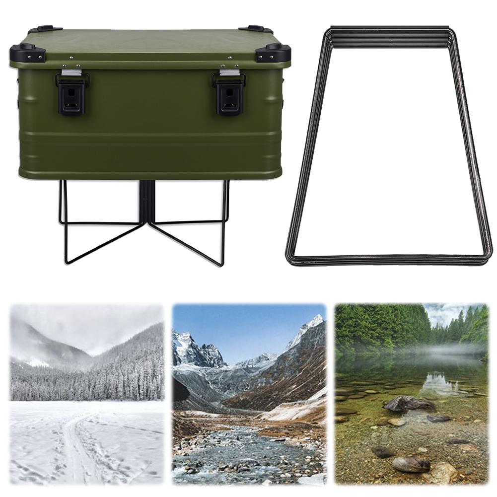 Camping Foldable Metal Stand Carbon Steel Load Capacity 50kg Aluminum Alloy Box Stand Iron Storage Box Bracket for Outdoor