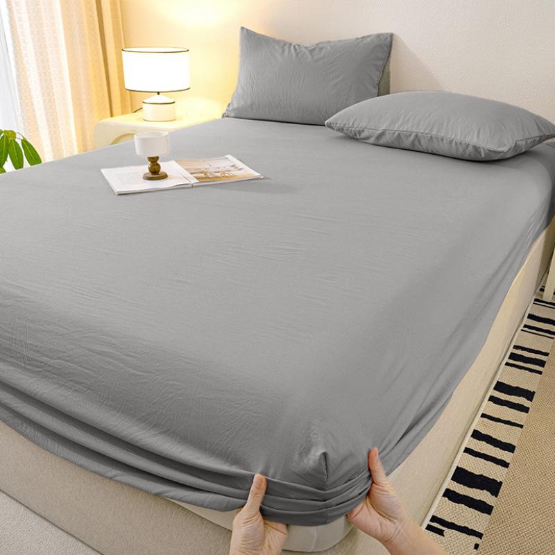 3PCS/1 Set Bedding Set 1 Sheet+2 Pillowcase Mattress Cover Protector Adjustable Bed Fitted Sheet Cover With Elastic Band