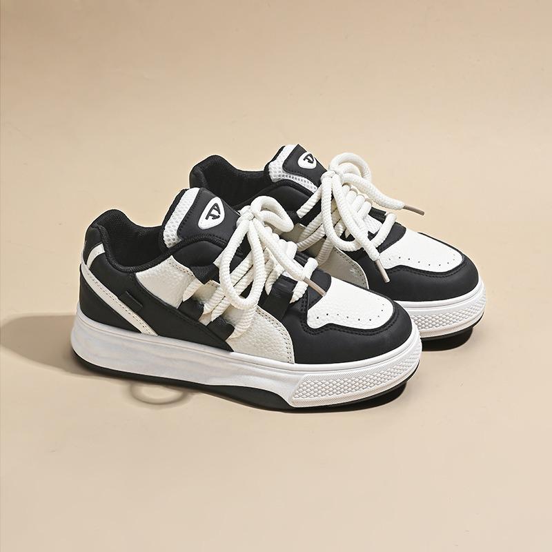 Platform White Shoes Women's New Heightening Versatile Casual Board Shoes Niche Retro Contrasting Sports Dad Trendy Shoes