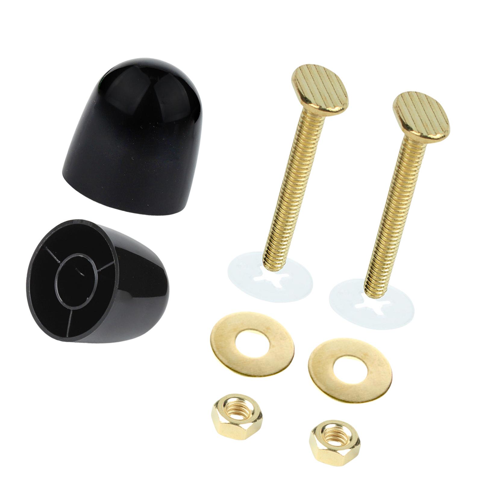 

Bathroom Toilet Seat Fastener Set Concealed Screw Caps Copper Nut Anti Vibration Bolts for Stable Installation чёрный