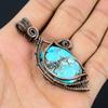 Tibetan Turquoise Gemstone Copper Wire Wrap Pendant Jewelry Gift For Love