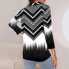 Moda Estiva da Donna Casual Stampato Scollo a V Manica a Sette Punti Camicia Top