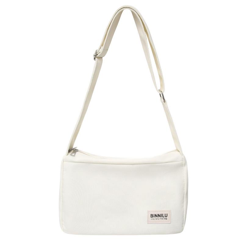 Trendy fashion letter simple sports canvas solid color shoulder bag retro student messenger bag bag