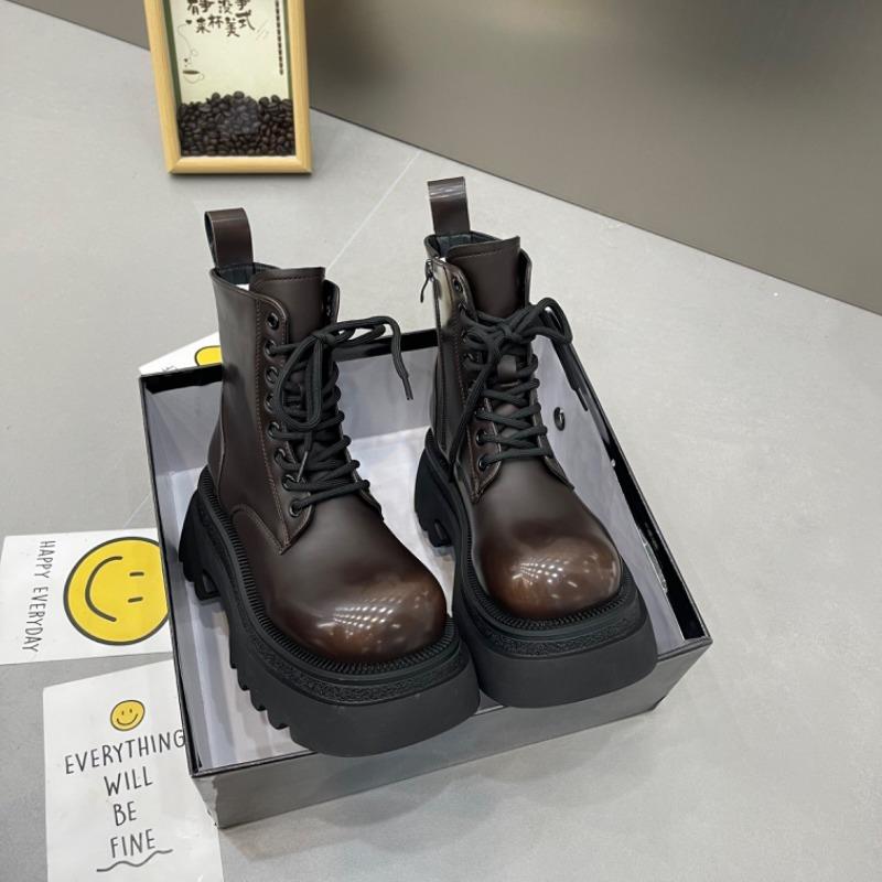 AJGS Minimalistiniai aulinukai suvarstomi priekyje, masyviu kulnu ir platforma, moteriški, britiško stiliaus, storu padu, aukštinantys, laisvalaikio batai