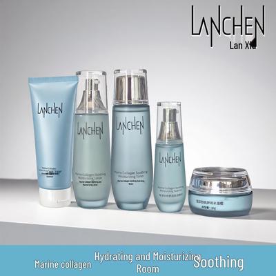 Lanxiu Marine Collagen Soothing Lotion & Cream Set: Face Serum, Hydrating & Nourishing Skincare.