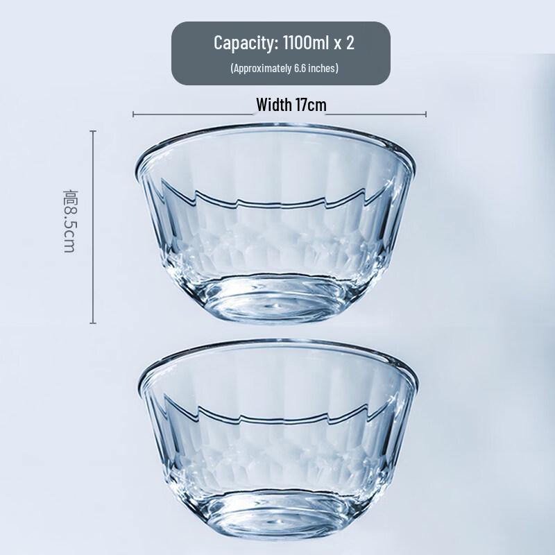 Heat-Resistant Clear Glass Bowls