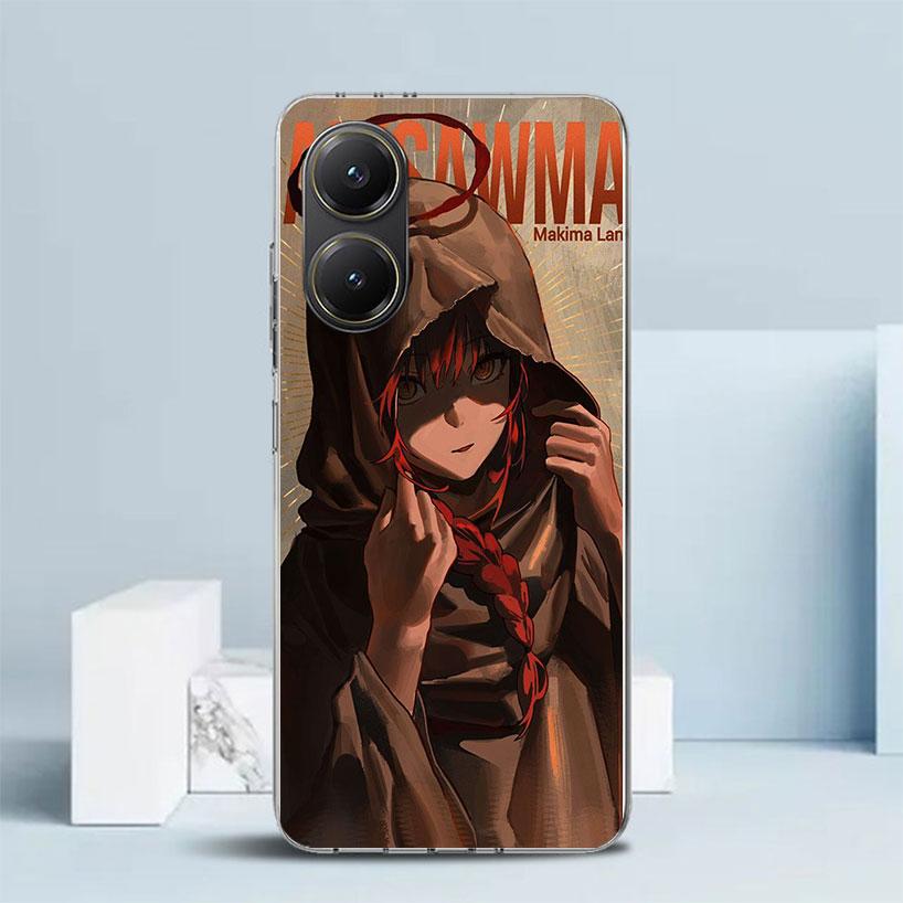 C-Chainsaw Mans Makima Phone Case For Xiaomi Poco F7 Ultra X5 X6 X7 Pro M7 Redmi 15C 15 13C 13 12C 12 10C 10 10A 9 9C 9A 9T Cove