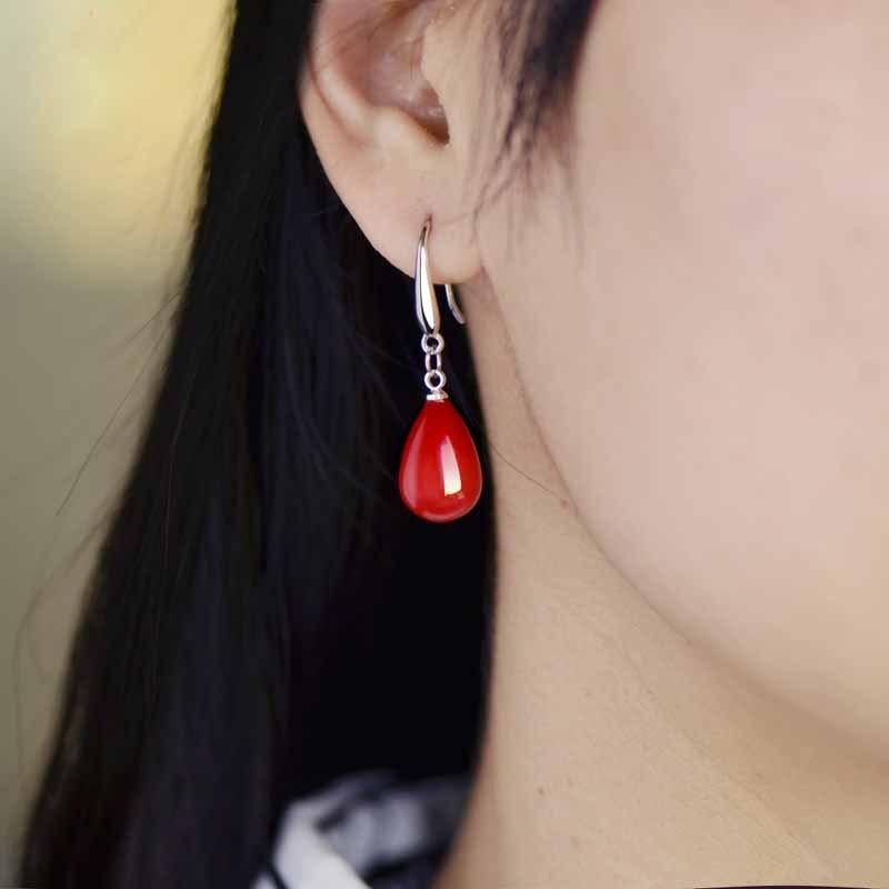 Boucles d'oreilles goutte d'eau pour femmes, boucles d'oreilles à crochet naturel