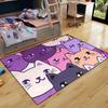 Cartoon Cat Rug for Girls Bedroom Purple Cat Rugs Room Decor for Boys Girls Lovely Animal Print Carpet for Bedroom Living Room