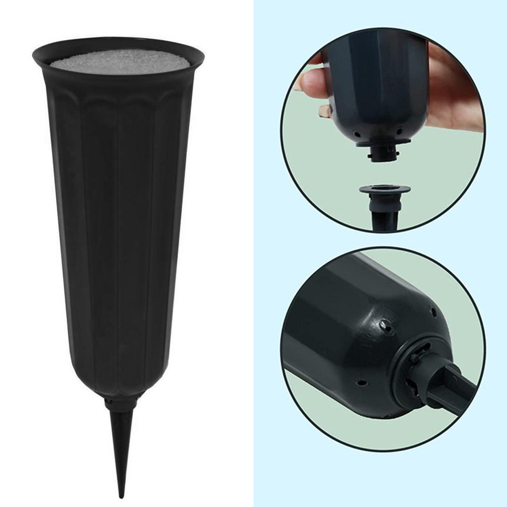 6Pcs Plastic Grave Vases with Spikes and Foam Inserts for Cemetery Decoration Flower Holder for Memorial and Funeral Use