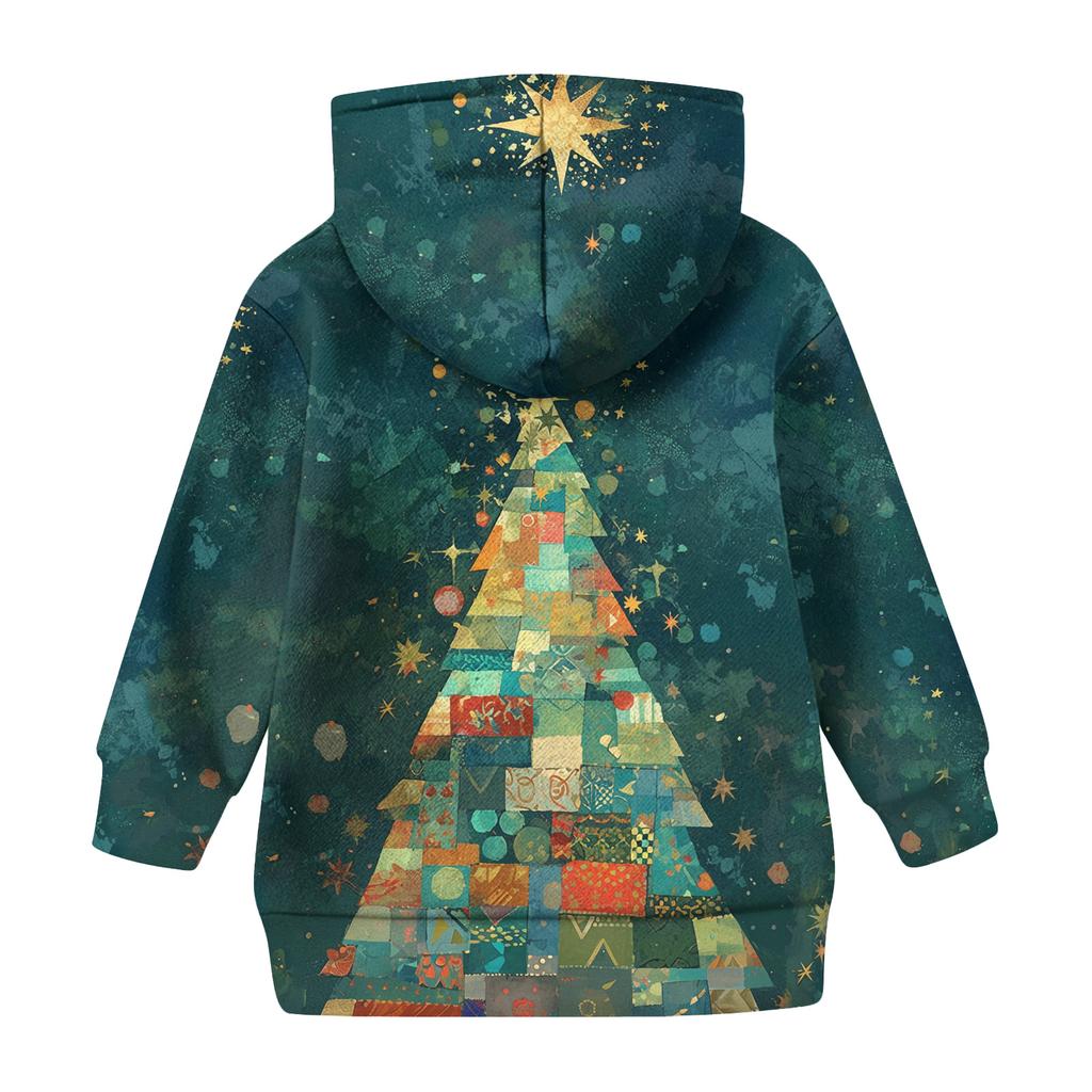 Jenters hettegenser med batikkmønster - Pullover med trykk