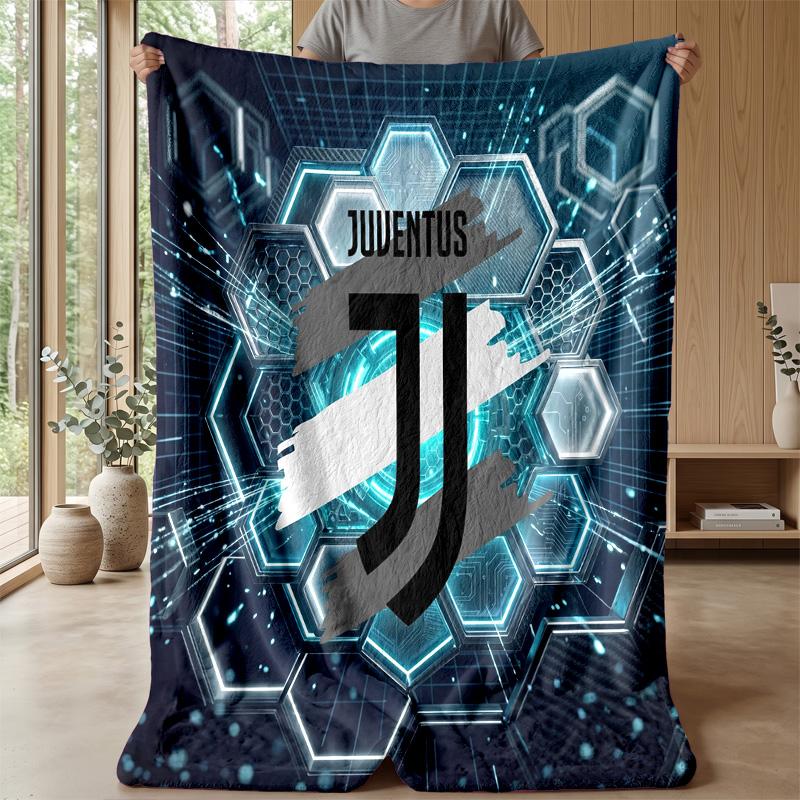 Juventus FC Theme Blanket Soft Flannel Blanket Plush Throw Blanket Cozy Sofa Bed Blanket for Home Decor