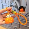 New Halloween Pumpkin Lamp Keychain for Men and Women, Cartoon Skull Model, Car Bag Pendant, Keyholder Accessories, Kawaii