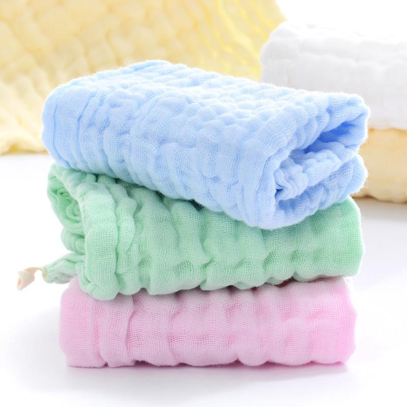 5pcs Gauze Baby Towels 30*30cm Square Soft Solid Color Newborn Infant Wash Face Hand Bathing Towel Bibs Handkerchief
