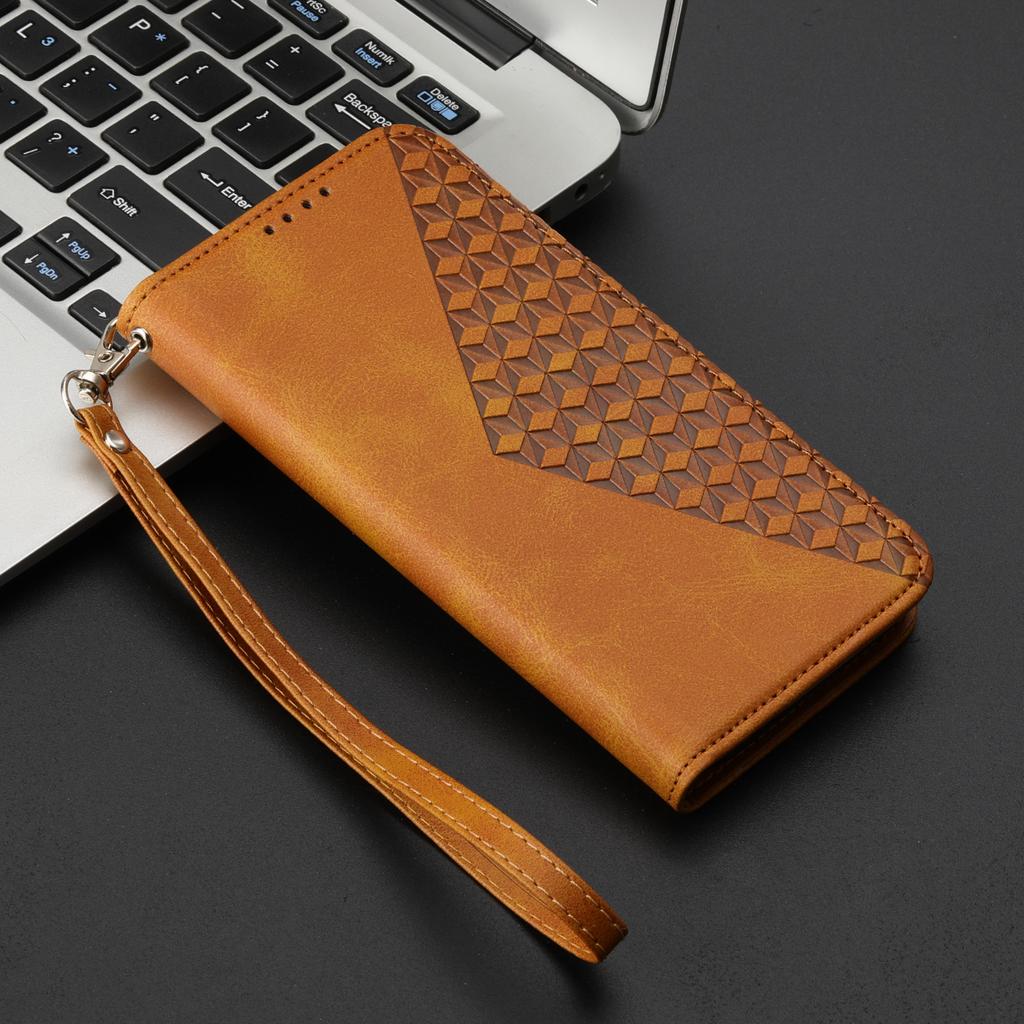 Applicable to Huawei URA 80ULTRA rhombus calf pattern leather case Honor 600Pro clamshell business suction case
