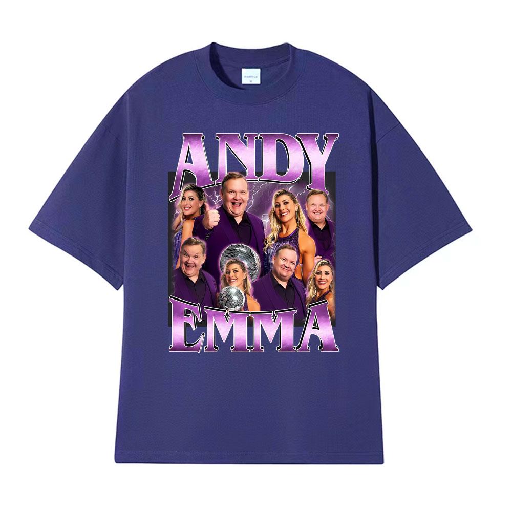 Retro Andy Emma DWTS Funny Dancing with The Stars Tshirt Fan Gift Men Women Clothing Fashion Cotton Short Sleeves Cozy T Shirts