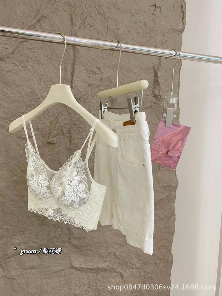 French Lace Underwear Women's Small Breasts Gather and Show Big Sexy Pure Desire Wind Collection Breast Anti-sagging No Steel Ring Text