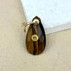 High Quality Teardrop Shape Natural Tiger Eye Amethyst Rose Quartz Stone Pendant Zircon Personalized Design Necklace Pendant