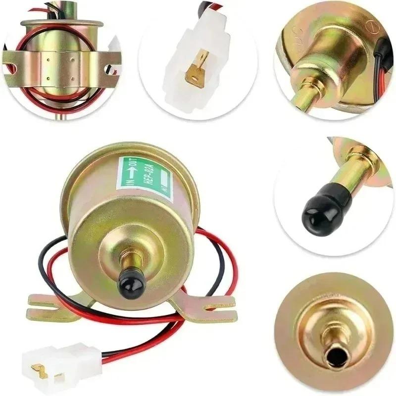 12V Universal Electric Fuel Pump Low Pressure Bolt Fixing Wire Diesel Petrol HEP-02A for Car Carburetor Motorcycle