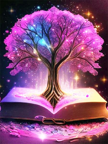 

5D Diy Алмазная картина Фэнтези Дерево Вышивка Мозаика Книга Пейзаж Квадрат Круглый Домашний Декор Full Round 20x30CM