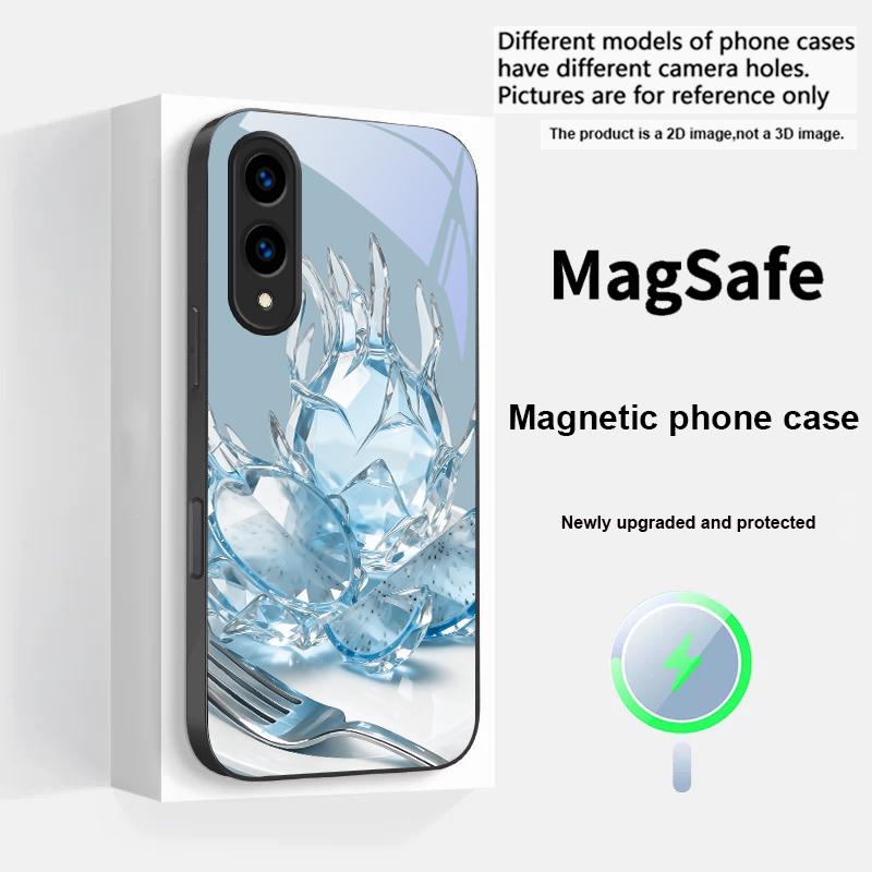 Familiar Dragon Fruit For Magsafe Samsung S25 S25 Edge S25Ultra S8 9 10 20 S21 Pro 22 Plus S23 FE S24 Ultra Glass Phone Case