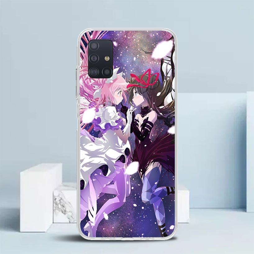 Madoka Magica Anime Soft Cover for Samsung Galaxy A12 A22 A32 A52 A72 A02S Phone Case Note 20 Ultra 10 S10 Plus A51 A71 A50S A20