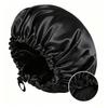 Satin nightcap double button adjustment satin nightcap, women's beauty hair care cap, shower cap