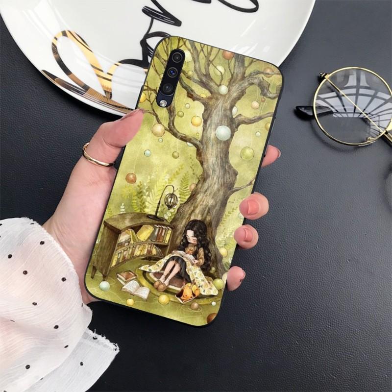 Dziennik Leśnej Dziewczyny Etui na Telefon Dla Samunga A32 A51 A52 NOTE 10 20 S10 S20 S21 S22 Pro Ultra Czarne PC Szkło Pokrowiec na Telefon