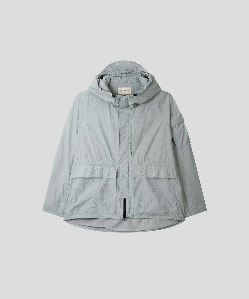 Black Moment Technical Hooded Windbreaker Jacket [Light Grey]
